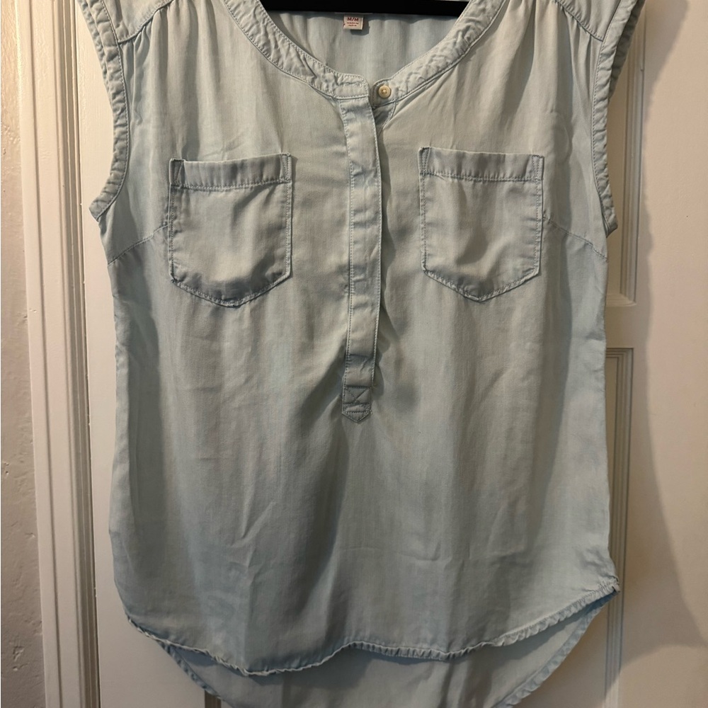 Merona Light Blue Cap Sleeve Blouse